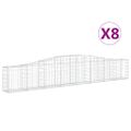 vidaXL Oblúkový gabionový kôš 8 ks 400x30x60/80 cm pozinkované železo