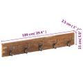 vidaXL Vešiak do predsiene s 5 háčikmi 100x2,5x15 cm recyklovaný masív