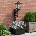 vidaXL Stĺpová lampa s kvetináčom Čierna 29 x 28 x 74 cm ABS a PP