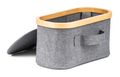 Úložný box G21 30 x 15 x 15 cm, bambusový s vekom, sivý