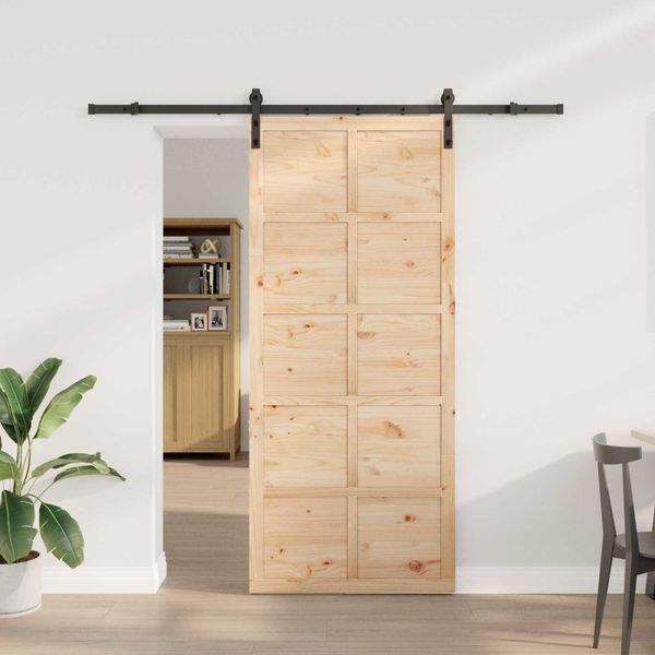 vidaXL Posuvné dvere Prírodná 100 x 208 cm Borovicový masív