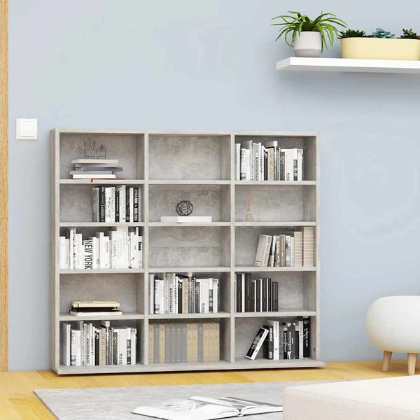 vidaXL Skrinka na CD, betónovo sivá 100x23x89,5 cm, kompozitné drevo