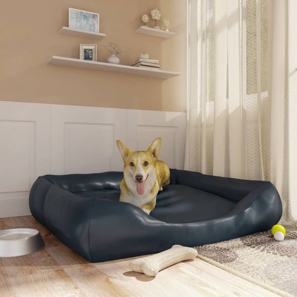 vidaXL Pelech pre psa tmavomodrý 120x100x27 cm umelá koža