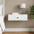 vidaXL Nástenný bočný stôl Biela 59 x 34,5 x 17 cm Kompozitné drevo