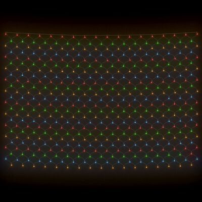 vidaXL Vianočná svetelná sieť farebná 3x3 m 306 LED interiér exteriér