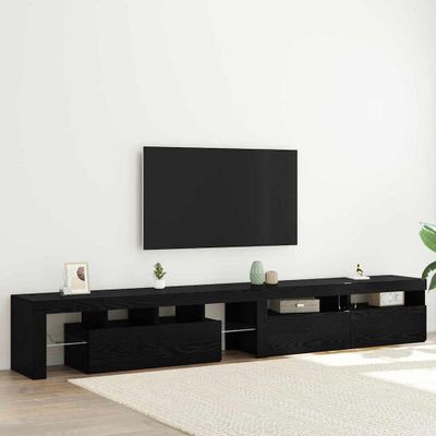 vidaXL TV skrinka 3 pcs Čierny dub 260 x 37 x 40 cm Kompozitné drevo