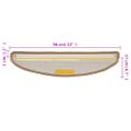 vidaXL Schodové rohože 15 ks 56x17x3 cm béžové, polkruhové