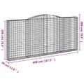 vidaXL Oblúkové gabiónové koše 8ks 400x30x180/200cm pozinkované železo