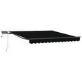vidaXL Sklopná markíza Čierna 350 x 250 cm Tkanina a hliník