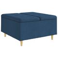 vidaXL Ottoman s Úložným Priestorom Modrá 80 x 80 x 45 cm látka