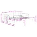 vidaXL Denná posteľ s rozkladacou posteľou tmavozelená 90x200 cm zamat
