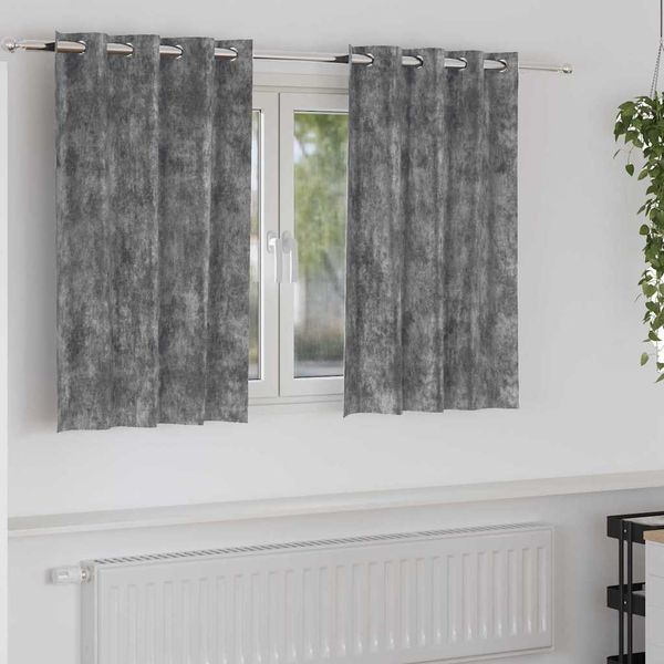 vidaXL Sametové závesy so záclonami 2 pcs Sivá 140 x 140 cm Zamat