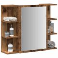 vidaXL Skrinka so zrkadlom, staré drevo 80x20,5x64 cm, drevotrieska
