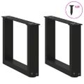 vidaXL Nohy konferenčného stolíka v tvare U, 2 ks, čierne, 40 x (30-31) cm, oceľové