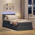 vidaXL LED úložná posteľ s matracom Tmavosivá 90 x 190 cm Látka