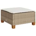 vidaXL záhradná stolička s vankúšom béžová 63,5x56x32 cm Poly ratan