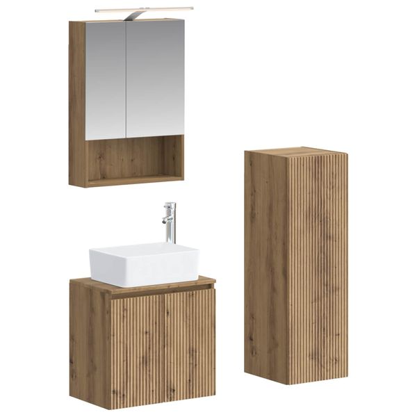 vidaXL Sada kúpeľňového nábytku 4 pcs Dub artisan