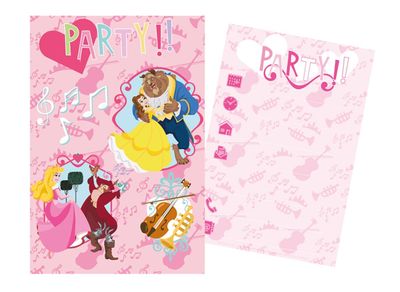 Sada párty 5 pozvánok + 5 obálok Disney Princezné