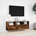 vidaXL TV nástenná skrinka s LED svetlami dymový dub 130x31x45 cm