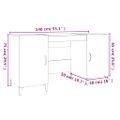 vidaXL Stôl dymový dub 140x50x75 cm spracované drevo