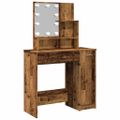 vidaXL toaletný stolík s LED Old Wood 86,5x35x136 cm
