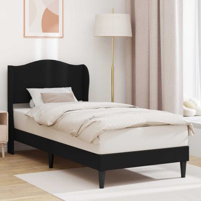 vidaXL Rám postele s čelnou doskou Čierna 90 x 190 cm Umelá koža