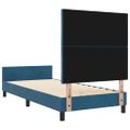 vidaXL Posteľ s pružinovým rámom Tmavomodrá 100 x 200 cm Zamat