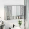 vidaXL Zrkadlová skrinka Sivý Sonoma 80 x 17 x 55 cm Kompozitné drevo