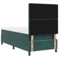 vidaXL Posteľ s pružinovým rámom Tmavozelená 100 x 200 cm Zamat