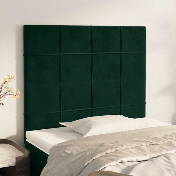 vidaXL Čelo postele tmavozelené 100x5x118/128 cm zamatové
