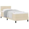vidaXL Posteľ s pružinovým rámom Krémová 80 x 200 cm látka