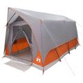 vidaXL Tunelový stan Šedá a oranžová Pre 8 osôb Polyester a oceľ