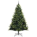 vidaXL Umelý skladací vianočný stromček 300 LED diód Zelená 240 cm