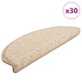 vidaXL Schodové rohože 30 ks 65x21x4 cm krémové, polkruhové, veľké