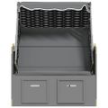 vidaXL Plážový kôš a strieška polyratan masívne drevo antracit čierny