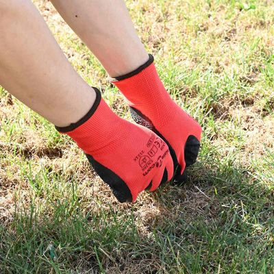 vidaXL Pracovné rukavice 12 pcs Červená a čierna 8 / m