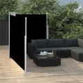 vidaXL Zaťahovacia dvojitá bočná markíza na terasu 170x600 cm, čierna