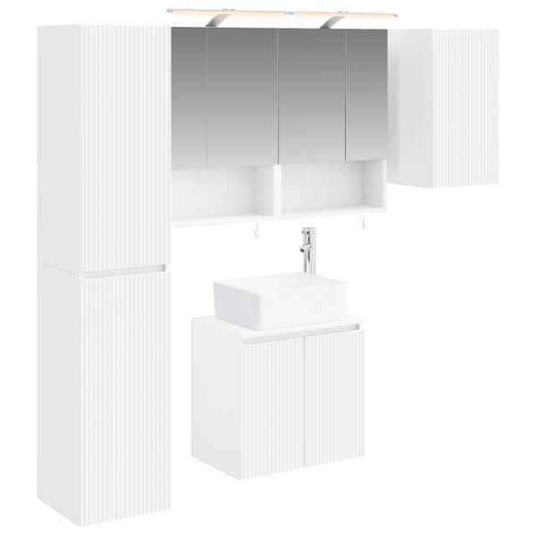 vidaXL Set kabinetov do kúpeľne 5 pcs Biela 50 x 14,5 x 70 cm