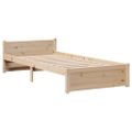 vidaXL Posteľný rám s čelom biely 75x190 cm borovicový masív