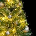 vidaXL Umelý vianočný stromček 150 LED, gule a vločky snehu 150 cm