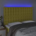 vidaXL Čelo postele s LED zelené 144x5x118/128 cm látka