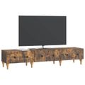 vidaXL TV skrinka Dymový dub 147 x 34,5 x 30 cm Kompozitné drevo