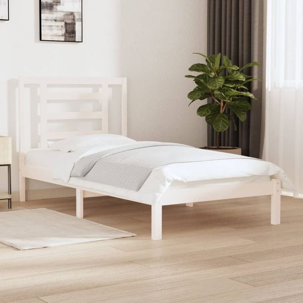 vidaXL Posteľ bez matraca biely 150x200 cm masívna borovica