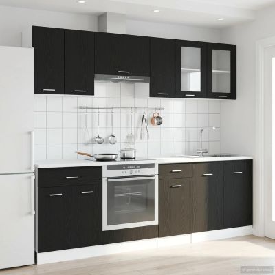 vidaXL Kuchynská jednotka Lyon 8 ks Čierny dub Kompozitné drevo