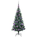 vidaXL Umelý predsvietený vianočný stromček Zelená 120 cm PVC a kov