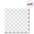 vidaXL Dlažba Lanturn 20 ks Biela 27 x 27 cm Polyuretán a PET