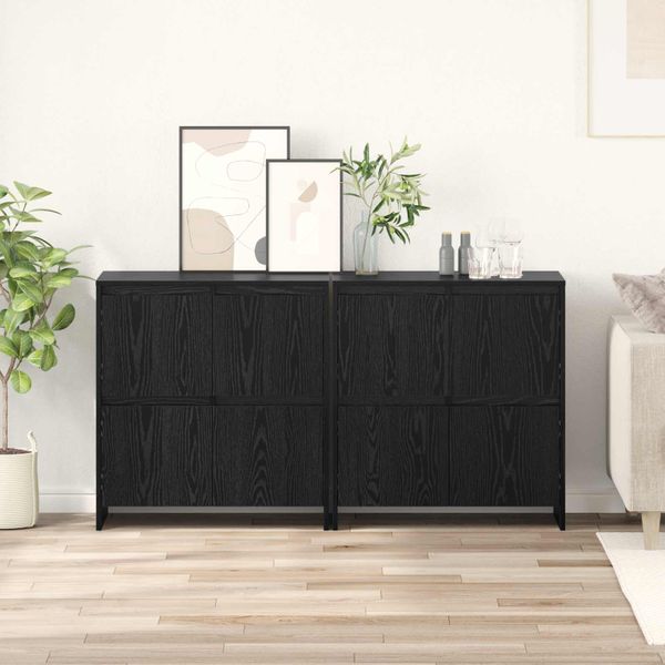 vidaXL Komody 2 pcs Čierny dub 70 x 41 x 75 cm Kompozitné drevo