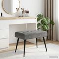 vidaXL Lavica s gombíkovým prešívaním Tmavosivá 60 x 40 x 45 cm Zamat
