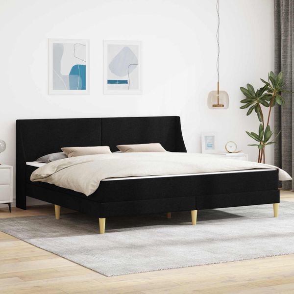 vidaXL Rám postele s matracom Čierny 180 x 200 cm látka