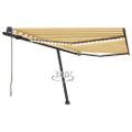 vidaXL Automatická markíza s LED a senzorom vetra 400x350cm žlto-biela